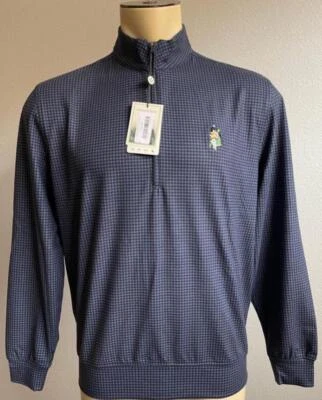 DONALD ROSS Para hombres Guinga 1/2 Cremallera Manga Larga Pequeña Nueva con Etiquetas $125 Highlands CC Logo Foto 1 de 4