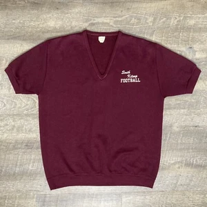 Vintage CHAMPION V-Neck South Kitsap Sweatshirt Burgundy Size Youth XL - USA - Picture 1 of 12