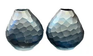 Stunning Set of 2 Dimond Home Hand-Cut Pebbled Bud Vases - Cobalt Blue - Picture 1 of 7