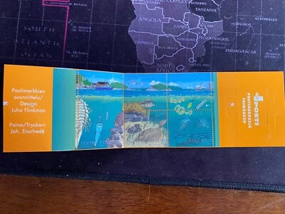 Folletos de sellos postales de Finlandia 5 escenas submarinas de primera clase Foto 1 de 4