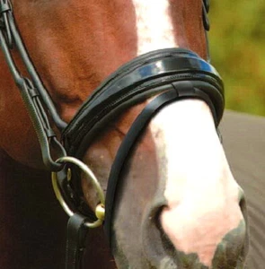 FSS Noseband ROLLED Cheeks ANATOMCIAL MONOCROWN TAPERED SIDE PATENT TWIN Buckles - Picture 1 of 1