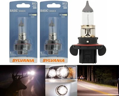 Sylvania Basic 9008 H13 65/55W Two Bulbs Head Light Dual Beam Upgrade Stock Lamp - Image 1 of 4