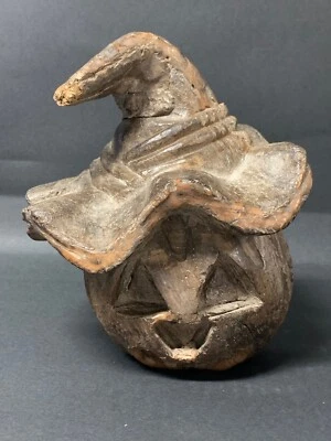 CARVED WOOD PUMPKIN GHOST PAPERMACHE MOLD - Image 1 of 4