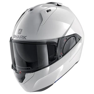 Shark Evo ES Plain Gloss White Flip Up Modular Motorcycle Helmet - Picture 1 of 5