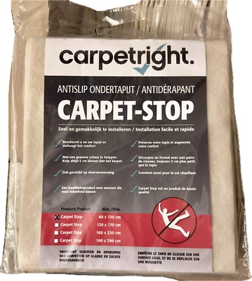 NON SLIP CARPET UNDERLAY Carpet On Carpet Gripper For All Floors 130x 60cm - Image 1 of 4