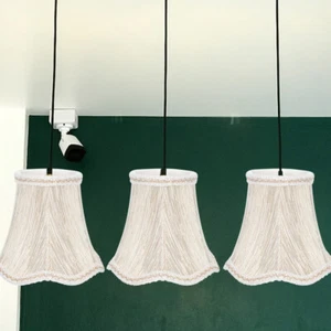 3 Pieces Wavy Fabric Lampshade Linen Lampshades for Table Pleated European - Picture 1 of 9