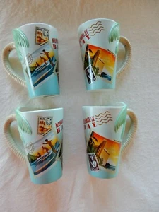 Lot of 4 collectible Mandalay Bay tropical tiki mugs 10 oz Las Vegas NEW - Picture 1 of 9