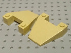 Lego Slope 18 Wedge 4x4 with 1x2 gap [4858] Beige Tan x2