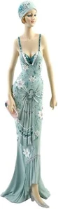 Lady Figurine Ornament Broadway Belles 1920's Art Deco Teal Dress Handbag 58200 - Picture 1 of 3