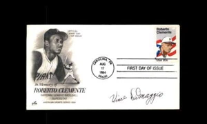 Vince DiMaggio JSA Signed FDC 1984 First Day Cover Cache Roberto Clemente Autogr - Picture 1 of 3