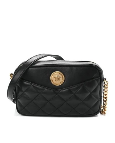 Borsa da sera Medusa $1000 VERSACE Nappa Trapuntata Oro Nero Tracolla Italia Small
