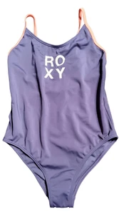 ROXY GIRLS ONE PIECE BLUE LOGO SWIMSUIT 10/M NWT - Picture 1 of 10