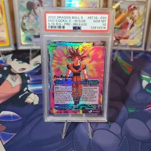 PSA 10 SSG Son Goku, Crimson Warrior Pre Release Stamp BT16-020 GEM MINT DBS - Picture 1 of 1
