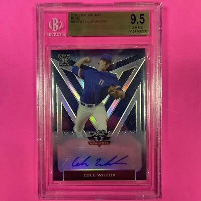  2020 Leaf Valiant Blue #BACW1 Cole Wilcox Auto #/50 ROOKIE  PSA 9.5 - Image 1 of 4