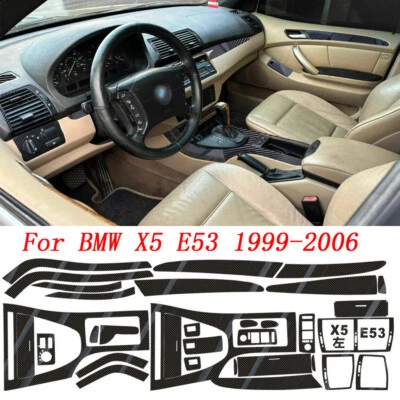 For BMW X5 E53 1999-2006 5D Carbon Fiber Pattern Interior DIY Trim Decals Foto 1 de 4