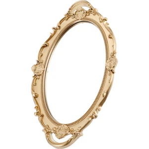 Retro Goldener Make -up -Spiegel Rundes Spiegeltablett Für Die Wand - Bild 1 von 12