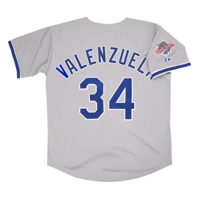 Fernando Valenzuela Los Angeles Dodgers 1988 World Series Grey Road Jersey Men's - Image 1 of 4