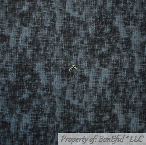 BonEful FABRIC FQ Cotton Flannel Quilt Black Gray Tone Tonal Tweed Linen Texture - Picture 1 of 14