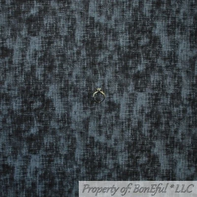 BonEful FABRIC FQ Cotton Flannel Quilt Black Gray Tone Tonal Tweed Linen Texture - Image 1 of 4