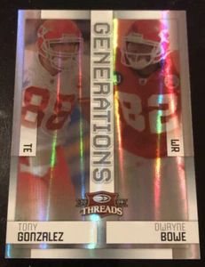 2009 Donruss Threads Generations TONY GONZALEZ DWAYNE BOWE SP #d 80/100! - Picture 1 of 2