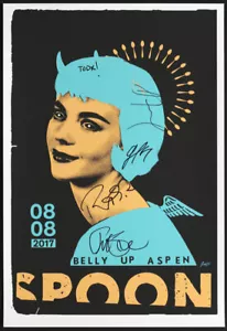 Póster Scrojo Cuchara Autografiado Belly Up Aspen 8/8/2017 firmado a mano por 4 - Imagen 1 de 1
