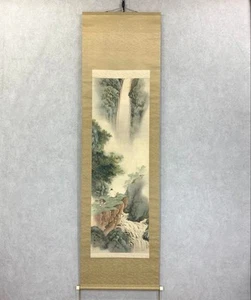 Japanese Scroll by Kidō Shunpō – Scholar & Waterfall Scene, Signed Box, 199cm - Picture 1 of 10