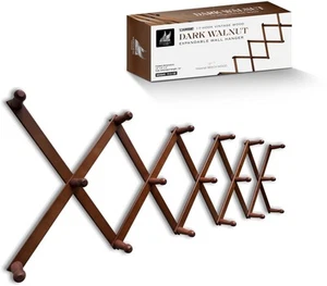 Expandable Wooden Coat Rack Hanger - Large Accordion Hanger with Expanding Pe... - Picture 1 of 8
