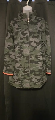  Jaqueta suéter verde camuflagem feminina Field Flower Anthropologie lã zíper completo - Imagem 1 de 4