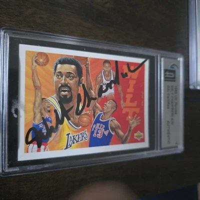 Wilt Chamberlain auto GAI GLOBAL certified signed 1992 UD Heroes RARE GOAT HOF - Image 1 of 3