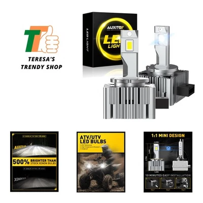 D1S D1R Bulbs, 24000Lumens 120W 6000K White 500% Brightness, Xenon HID Replac... - Image 1 of 4