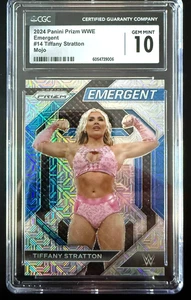 2024 Panini Prizm WWE Tiffany Stratton Emergent Mojo /25 CGC10 - Bild 1 von 2
