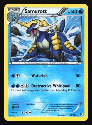 Samurott 41/149 Boundaries Crossed Holo Rare Pokemon Card - Image 1 of 2