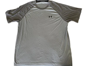UNDER ARMOUR HEATGEAR LOGO TEE SHIRT, GRAY, 2XL LOOSE, PRE-OWNED + FREE SHIP! - Picture 1 of 6