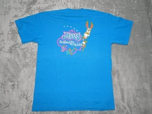 Vtg S/S Mules Seafood & Spirits San Pedro Hanes Men's Large Blue 2 Sided T-Shirt - Picture 1 of 12
