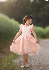 Long Bianca Dress in Peachy Pink by Trish Scully 8 - Picture 1 of 7