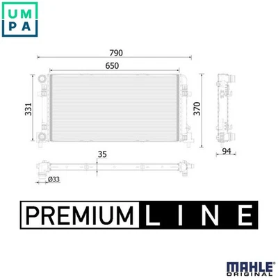RADIATOR ENGINE COOLING CR 2222 000P FOR SKODA SEAT AUDI CXMA/CAYB/CAYC 1.6L - Image 1 of 4