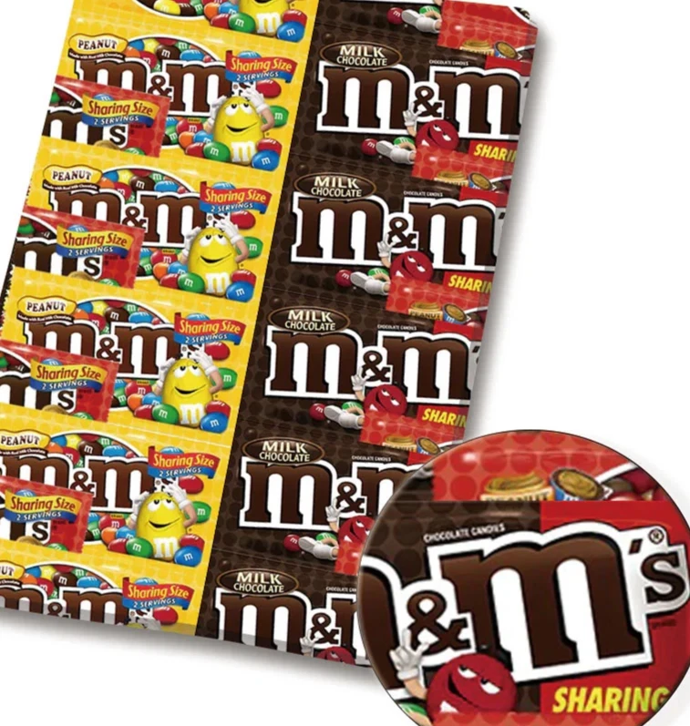 Tecido de polialgodão M&Ms doces doces personagem comida meia jarda (18” x 55”) 10290 - Imagem 1 de 1