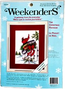 Needlecraft Kit JCA Weekenders Cardinal 14-Ct Cross Stitch CHRISTMAS PACKAGE - Picture 1 of 6