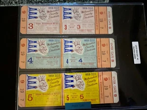 1959 Milwaukee Braves Phantom World Series Block of 3 Full Tickets - Very Rare! - Bild 1 von 7