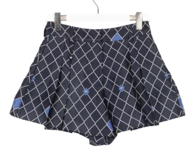 EMPORIO ARMANI Fant Blu Shorts Women's EU 40 Zip Patterned Pleated Blue - Image 1 of 4
