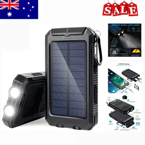 50000mAh Portable Solar USB External Battery Power Bank Pack Charger Waterproof - Picture 1 of 13
