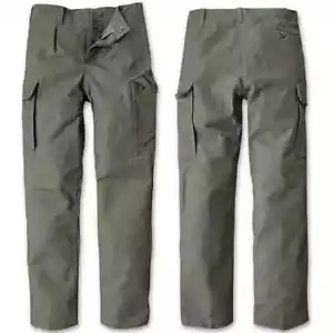 German Bundeswehr Moleskin Gray Military Pants Trousers Army Olive Drab Cargo - Picture 1 of 3