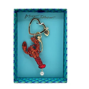 BETSEY JOHNSON Charm portachiavi aragosta cristallo nuovo con etichetta - Foto 1 di 4