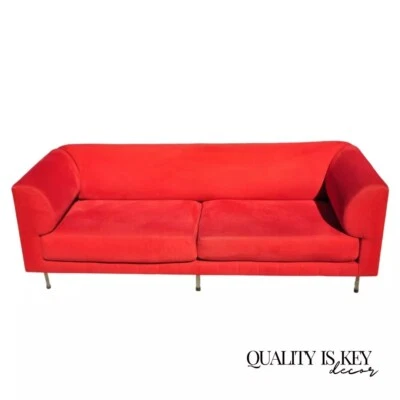 Sofá Larry Laslo para pata cromada estilo Bauhaus italiano moderno rojo direccional Foto 1 de 4