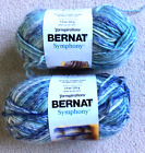 2 Skeins Bernat Symphony yarn bulky acrylic wool blend Sea Spray blue green