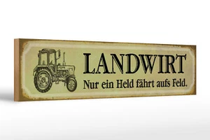 Holzschild Traktor 46x10cm Landwirt nur ein Held aufs Feld Schild wooden sign - Picture 1 of 5