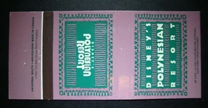 1992 Walt Disney World POLYNESIAN Resort Matchbook Canada Purple Souvenir - Picture 1 of 2