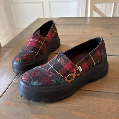 Кроссовки Toms Comlow Y2K коренастые на платформе боевые клетчатые лоскутные мокасины 6,5 - Изображение 1 из 4