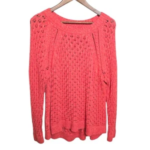 LOFT Plus korallefarbener Strickpullover offen gewebt Langarm Freizeit 14 - Bild 1 von 13