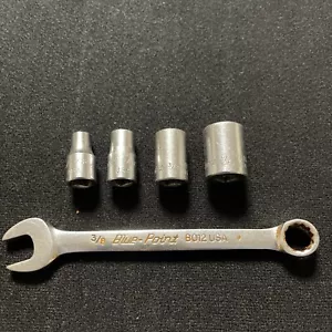 Blue Point Socket Lot. 1/4” 6 Pt. 5 Pcs. SAE. 7/32,9/32,3/8,1/2 & 3/8 Wrench. - Picture 1 of 5